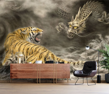 3D Dragon Tiger 5518 Kayomi Harai Wall Mural Wall Murals