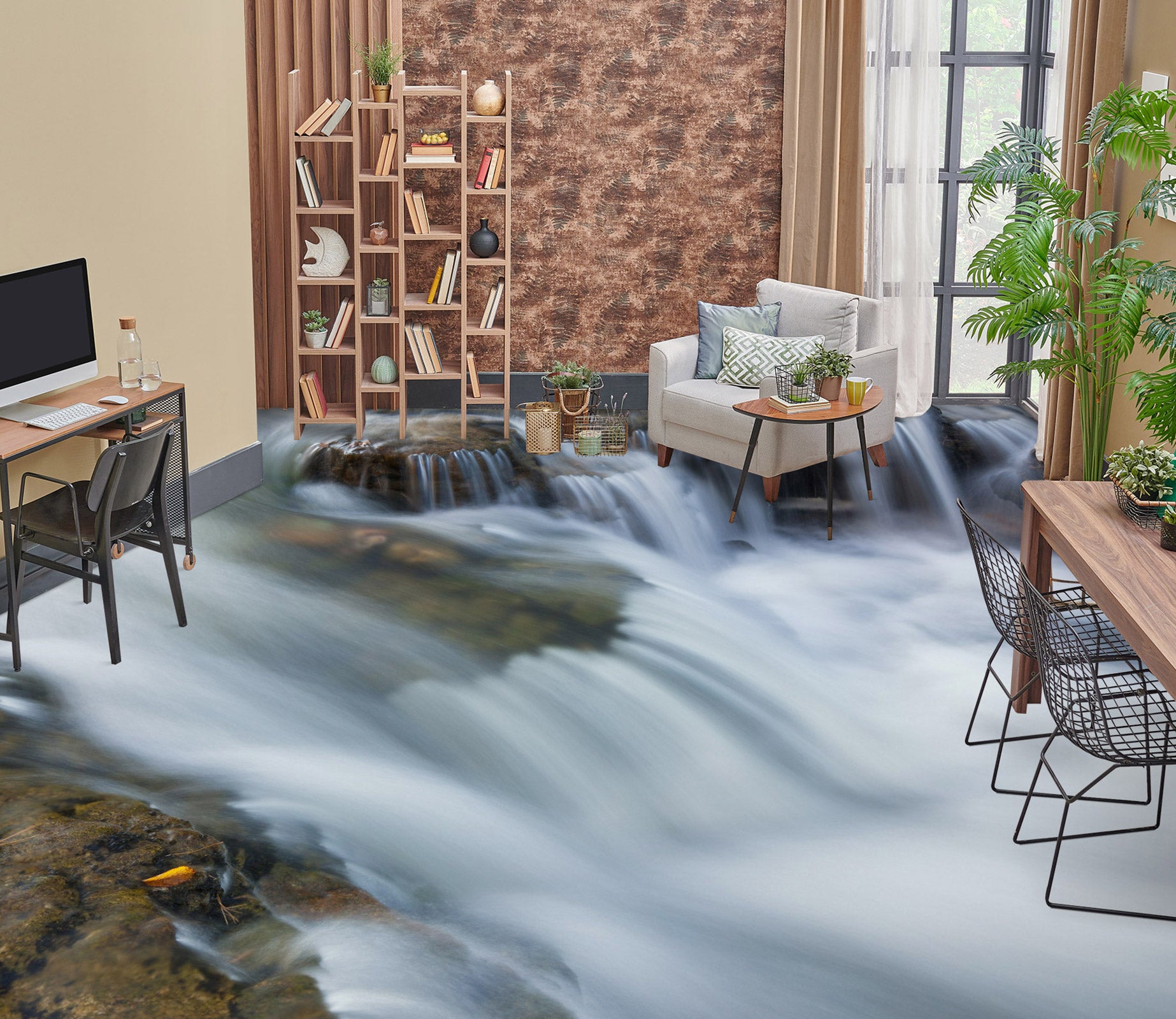 3D Waterfall Scenery 1057 Floor Mural  Wallpaper Murals Self-Adhesive Removable Print Epoxy