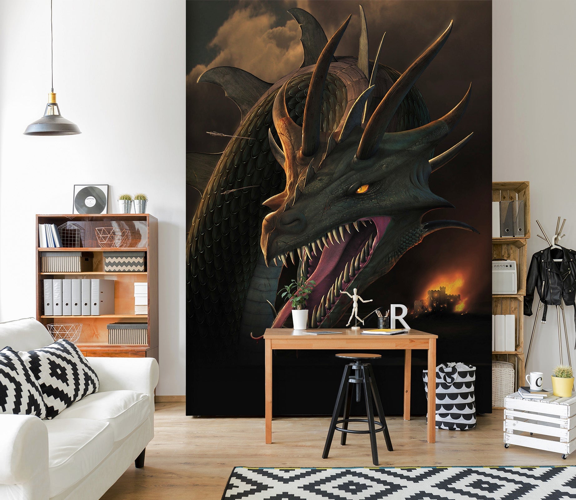 3D Dragon Mouth 1408 Wall Murals Exclusive Designer Vincent Wallpaper AJ Wallpaper 