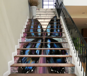 3D Blue Butterfly 2227 Skromova Marina Stair Risers