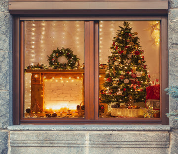 3D Christmas Tree 30075 Christmas Window Film Print Sticker Cling Stained Glass Xmas