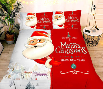 3D Santa Claus 32075 Christmas Quilt Duvet Cover Xmas Bed Pillowcases