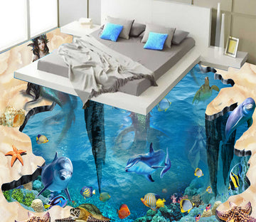 3D Mysterious Mermaid 597 Floor Mural  Wallpaper Murals Rug & Mat Print Epoxy waterproof bath floor