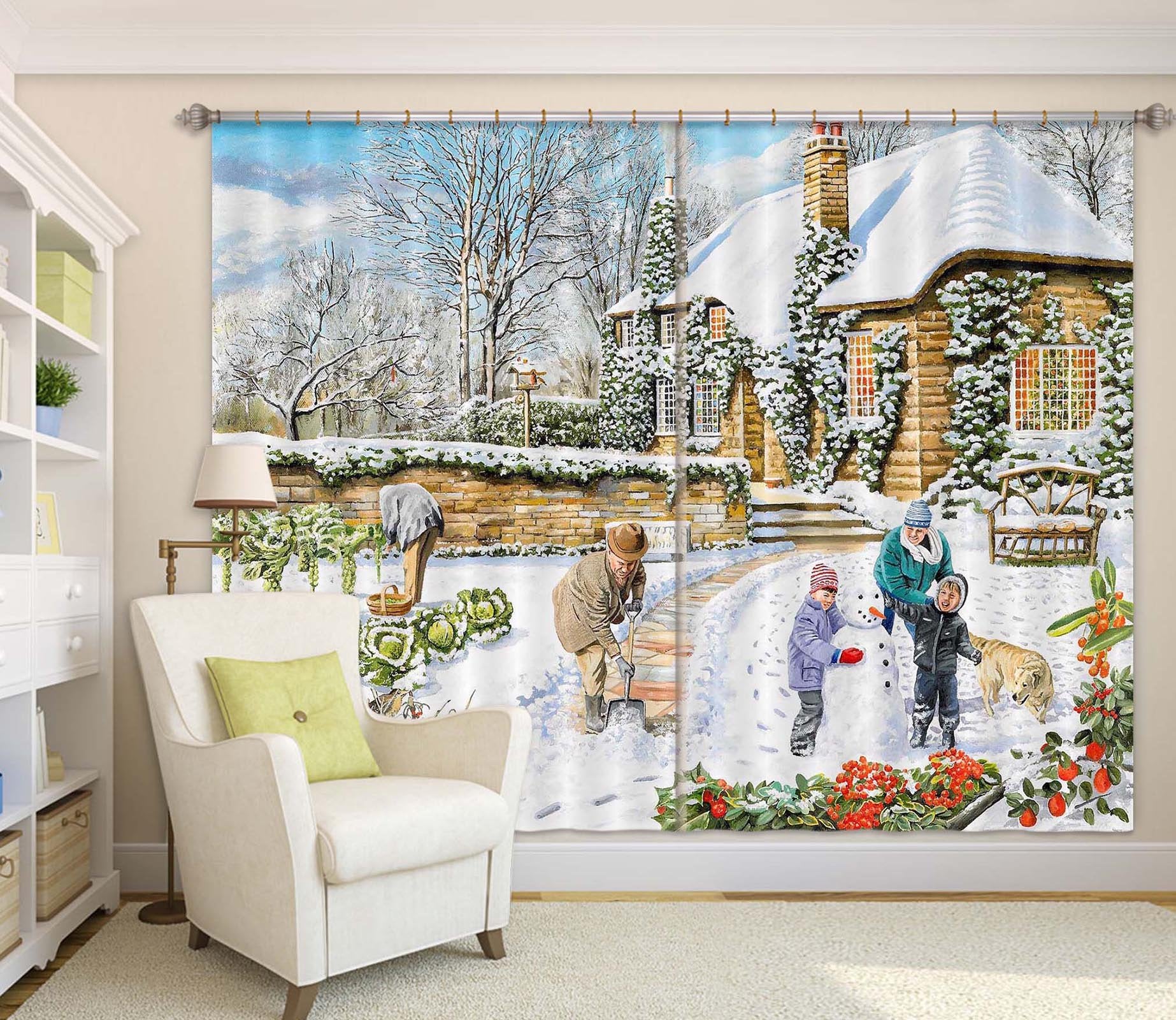 3D A Winter Garden 043 Trevor Mitchell Curtain Curtains Drapes Wallpaper AJ Wallpaper 