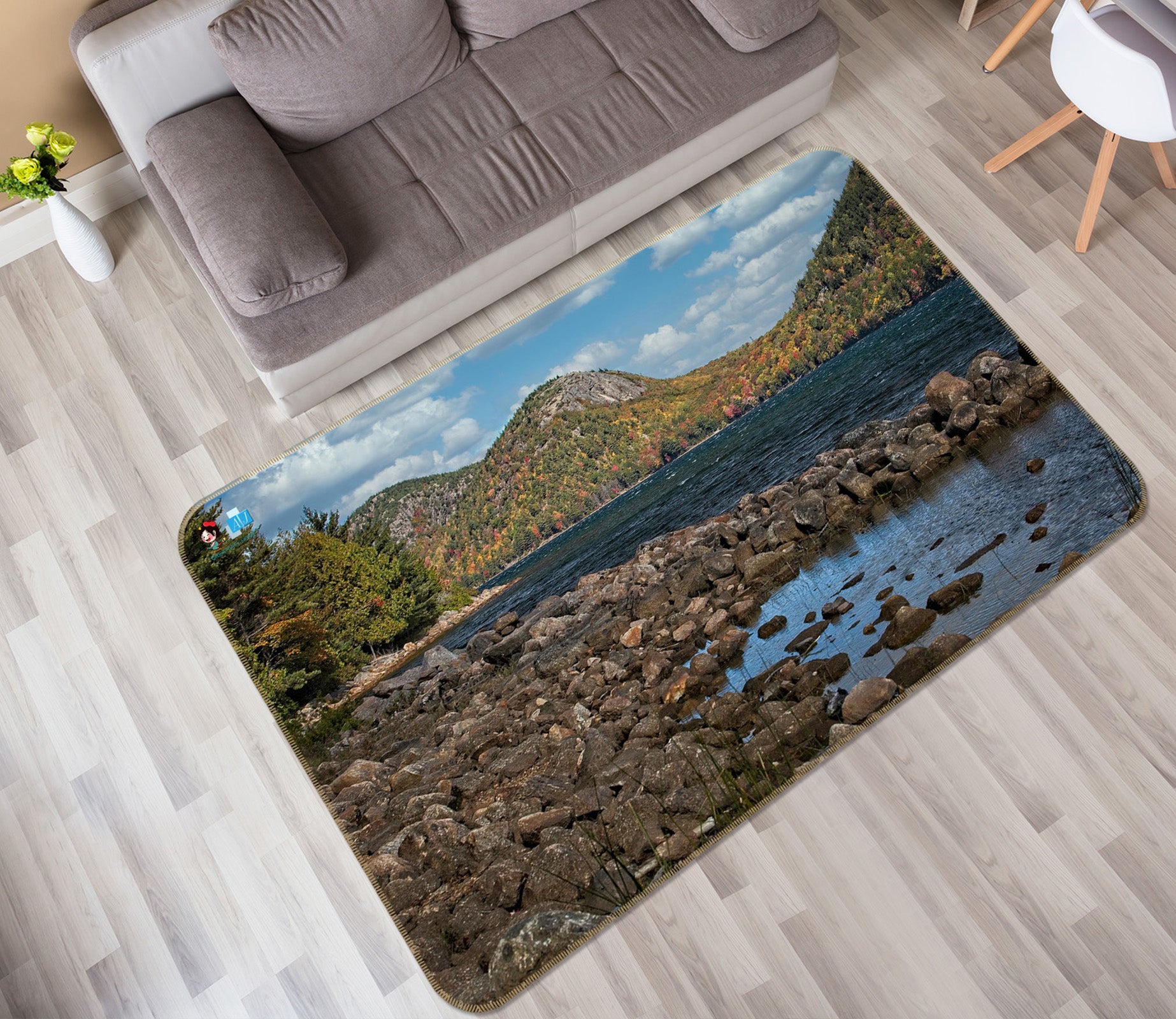 3D Mountains Rivers 62214 Kathy Barefield Rug Non Slip Rug Mat