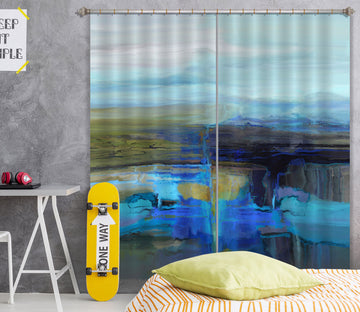 3D Blue Lake 064 Michael Tienhaara Curtain Curtains Drapes
