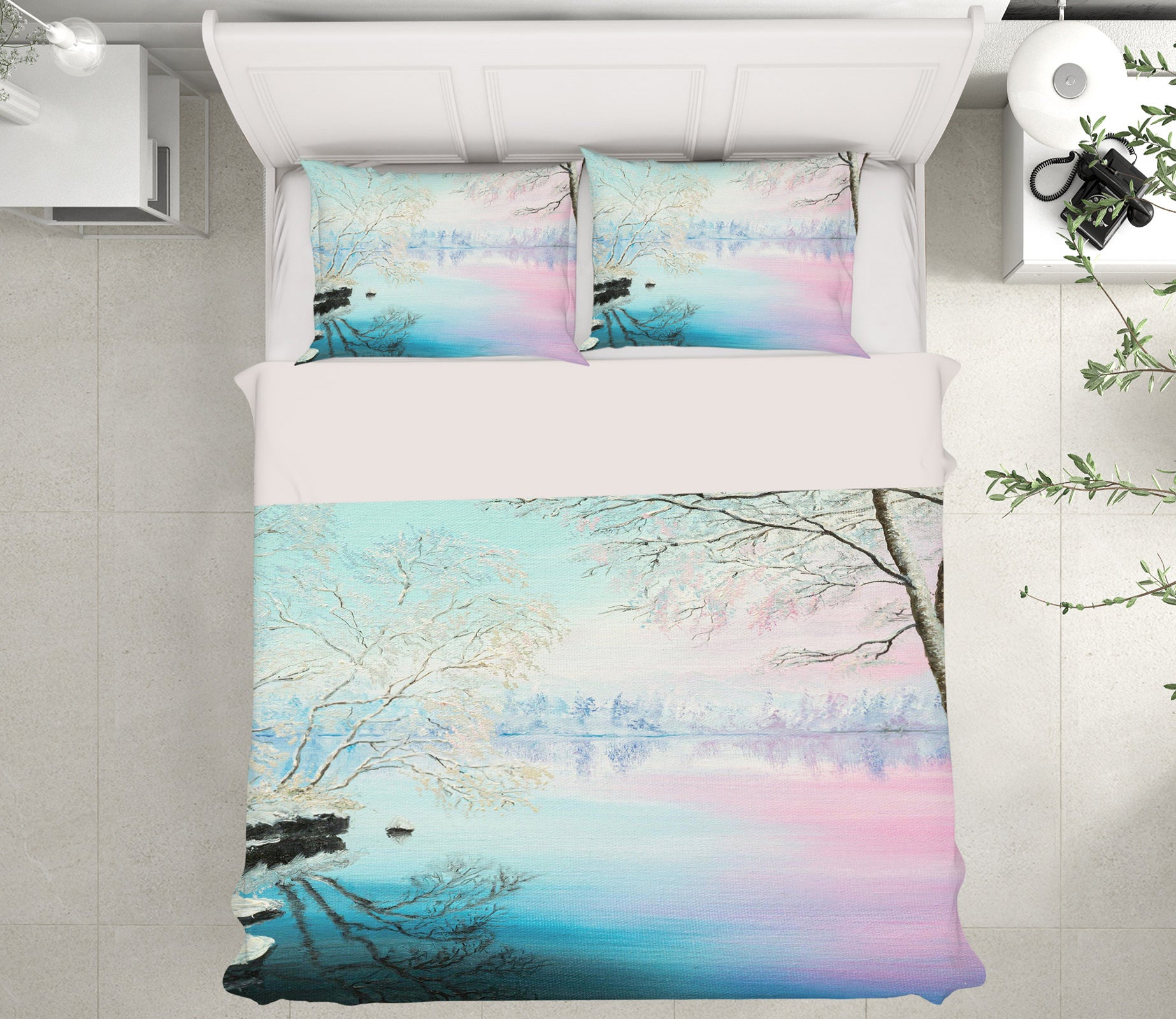 3D Snow Tree Ice Lake 1770 Marina Zotova Bedding Bed Pillowcases Quilt