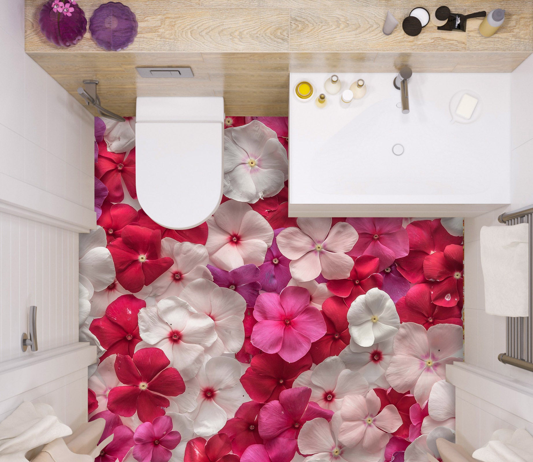 3D Delicate Flowers 368 Floor Mural  Wallpaper Murals Rug & Mat Print Epoxy waterproof bath floor
