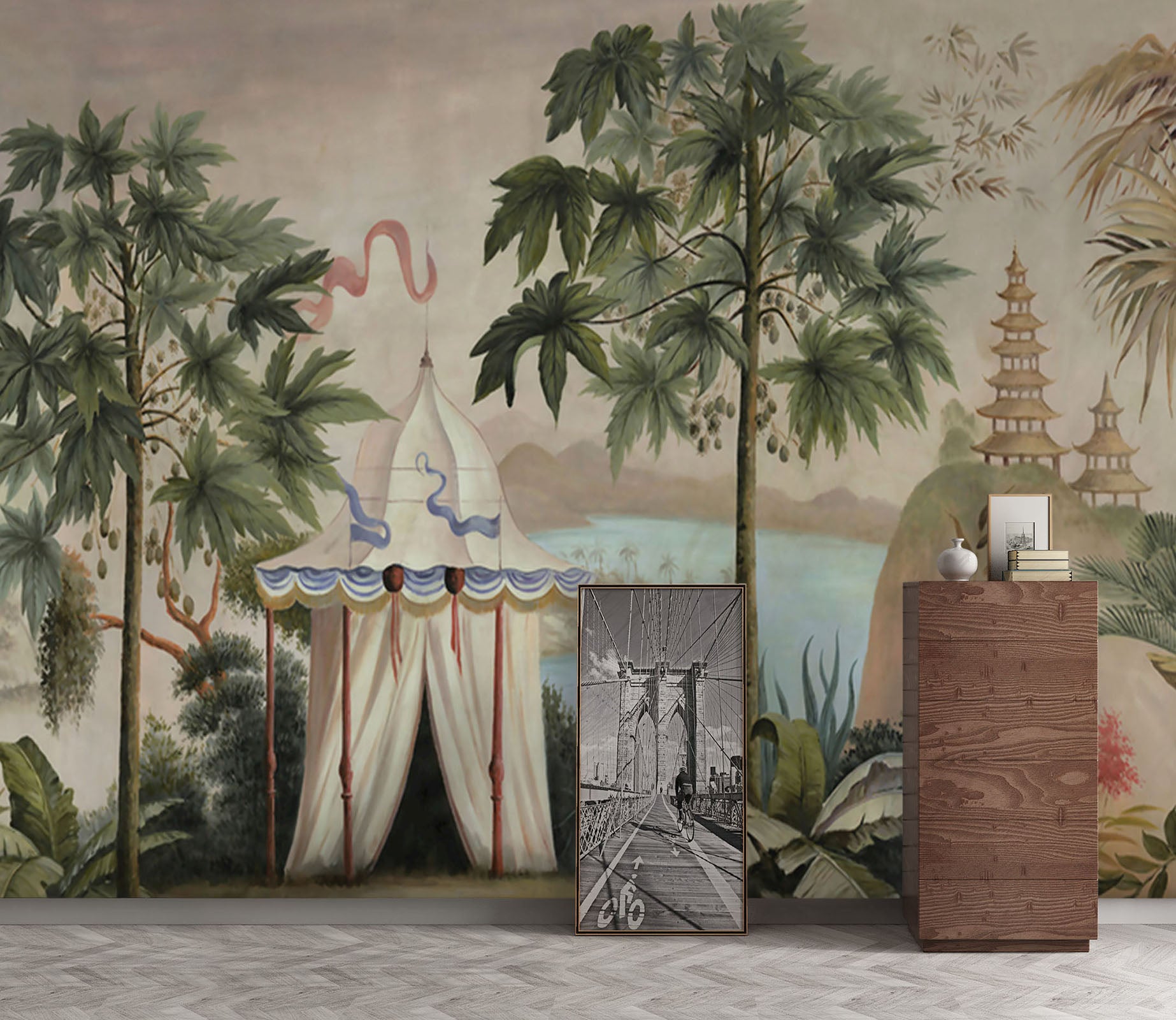 3D Tent Lake 1565 Wall Murals