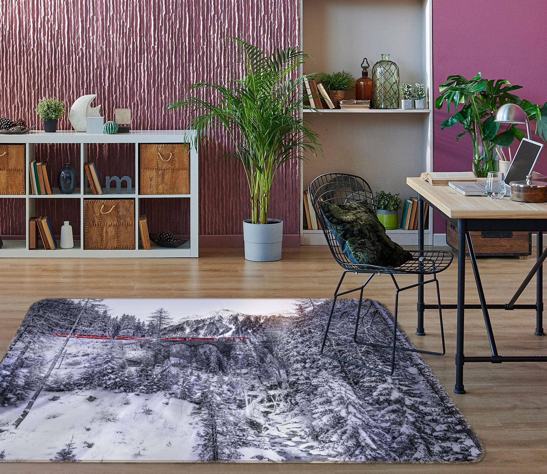 3D Heavy Snow Forest 1096 Marco Carmassi Rug Non Slip Rug Mat