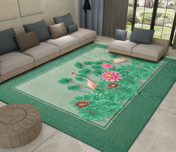 3D Red Flamingo WG458 Non Slip Rug Mat Mat AJ Creativity Home 