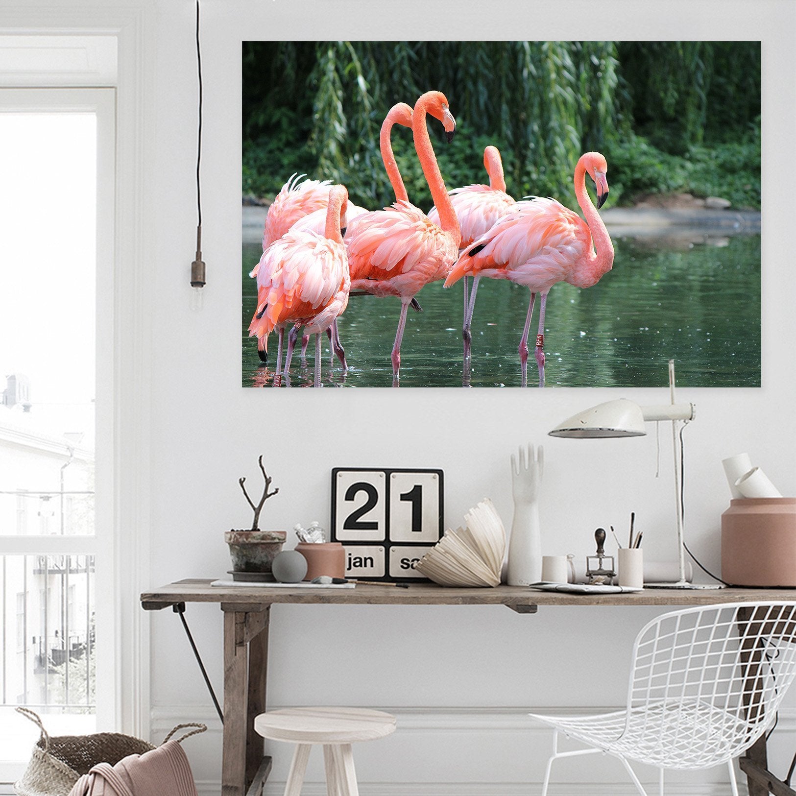 3D Flamingo Lake Water 53 Animal Wall Stickers Wallpaper AJ Wallpaper 2 