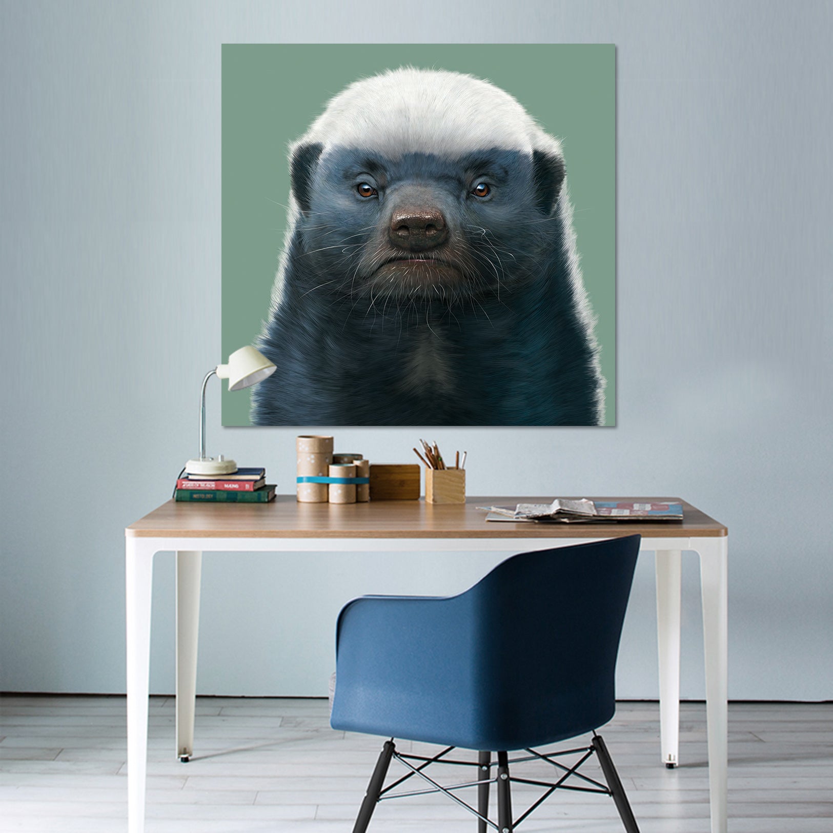 3D Honey Badger Portrait 043 Vincent Hie Wall Sticker