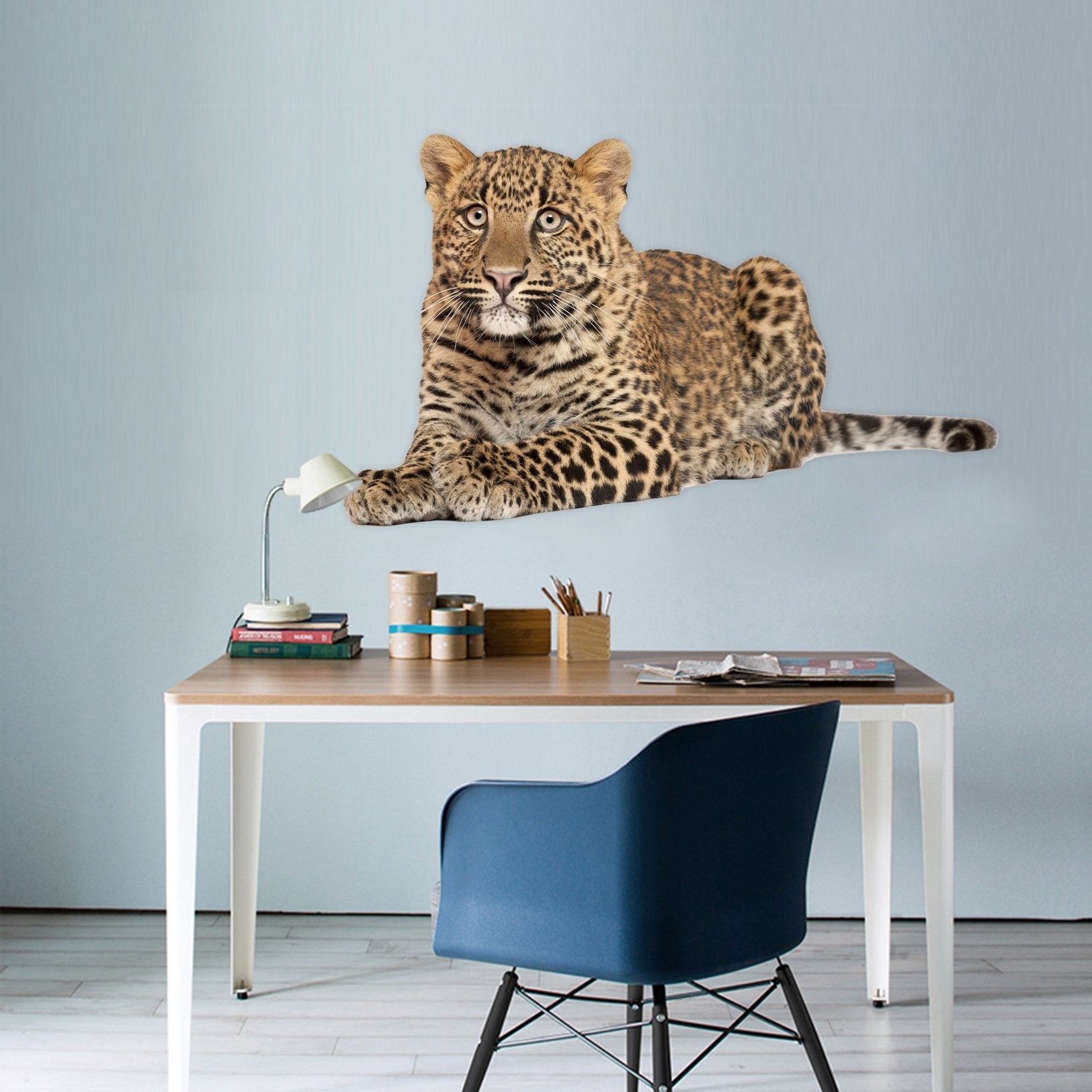 3D Tiger Squatting 046 Animals Wall Stickers Wallpaper AJ Wallpaper 