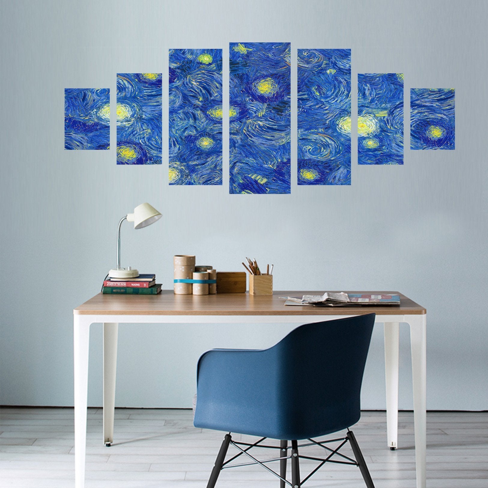 3D Blue Yellow 069 Unframed Print Wallpaper Wallpaper AJ Wallpaper 