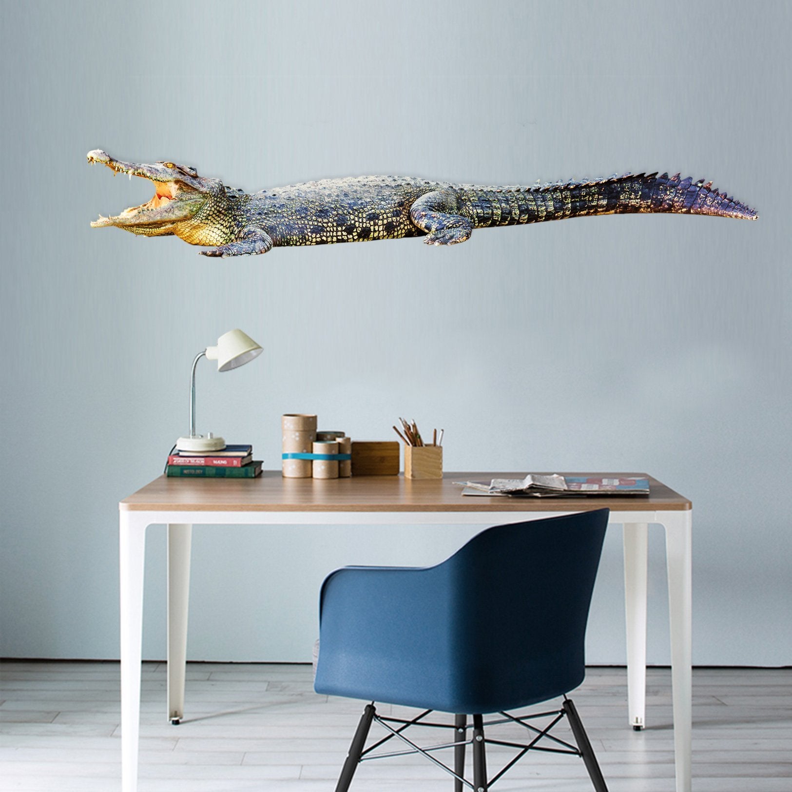 3D Crawling Crocodile 054 Animals Wall Stickers Wallpaper AJ Wallpaper 