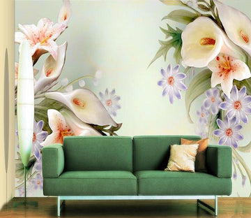 3D Fresh white flowers Wallpaper AJ Wallpaper 1 