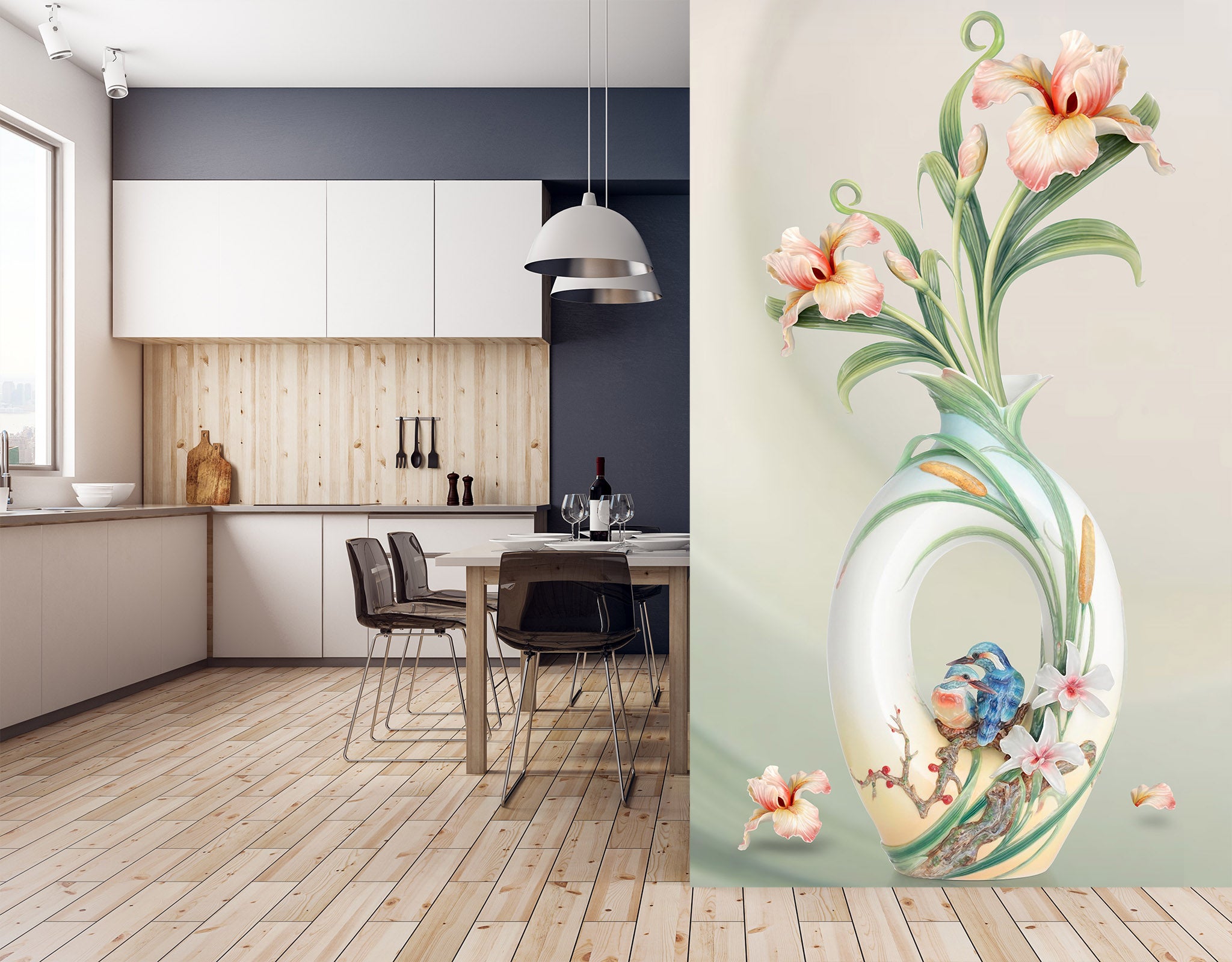 3D Art Flowers 1855 Wall Murals