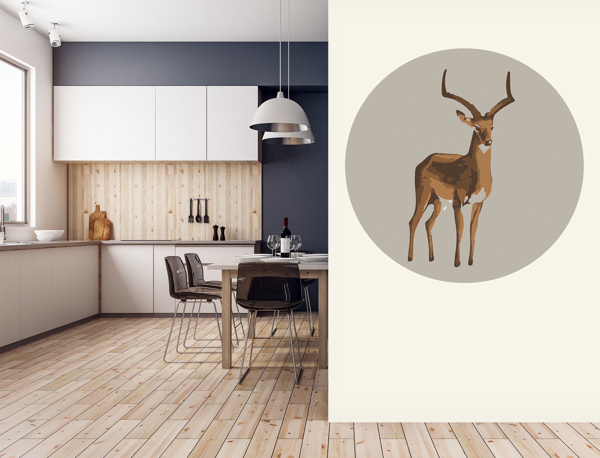 3D Golden Fawn 049 Wall Murals