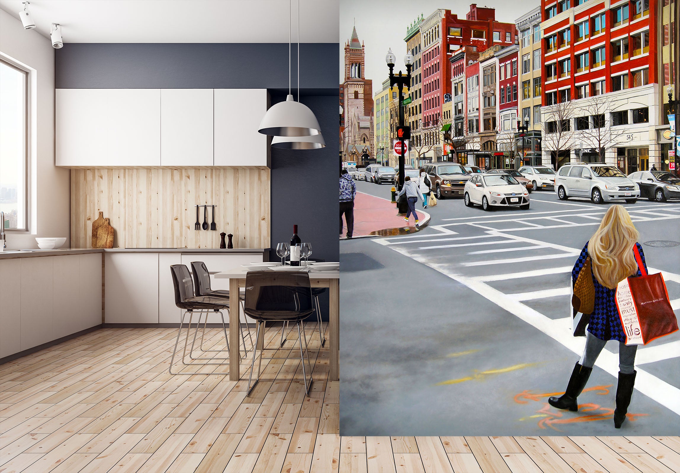 3D Pedestrian Road 11119 Matthew Holden Bates Wall Mural Wall Murals