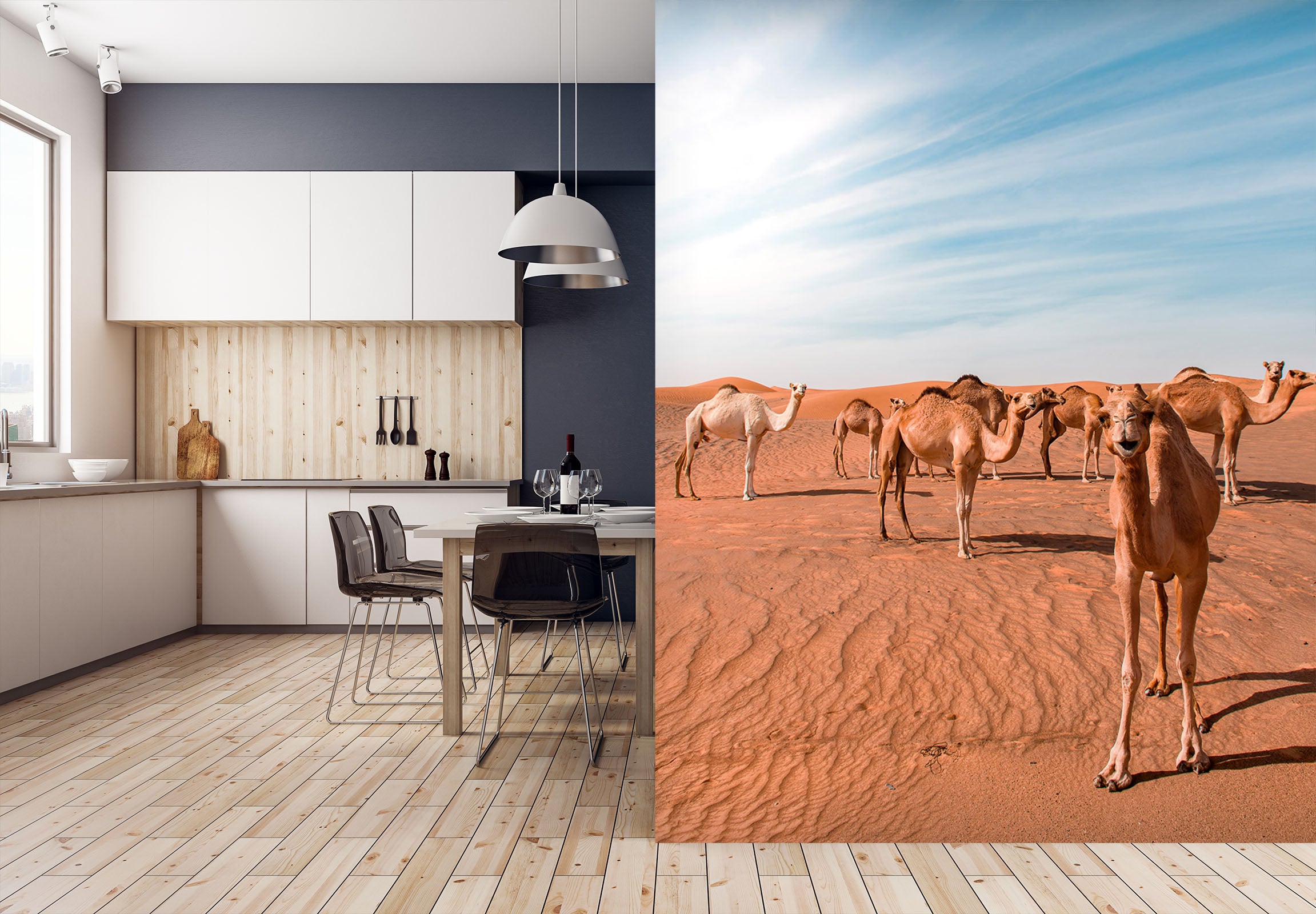 3D Desert Camel 101 Wall Murals