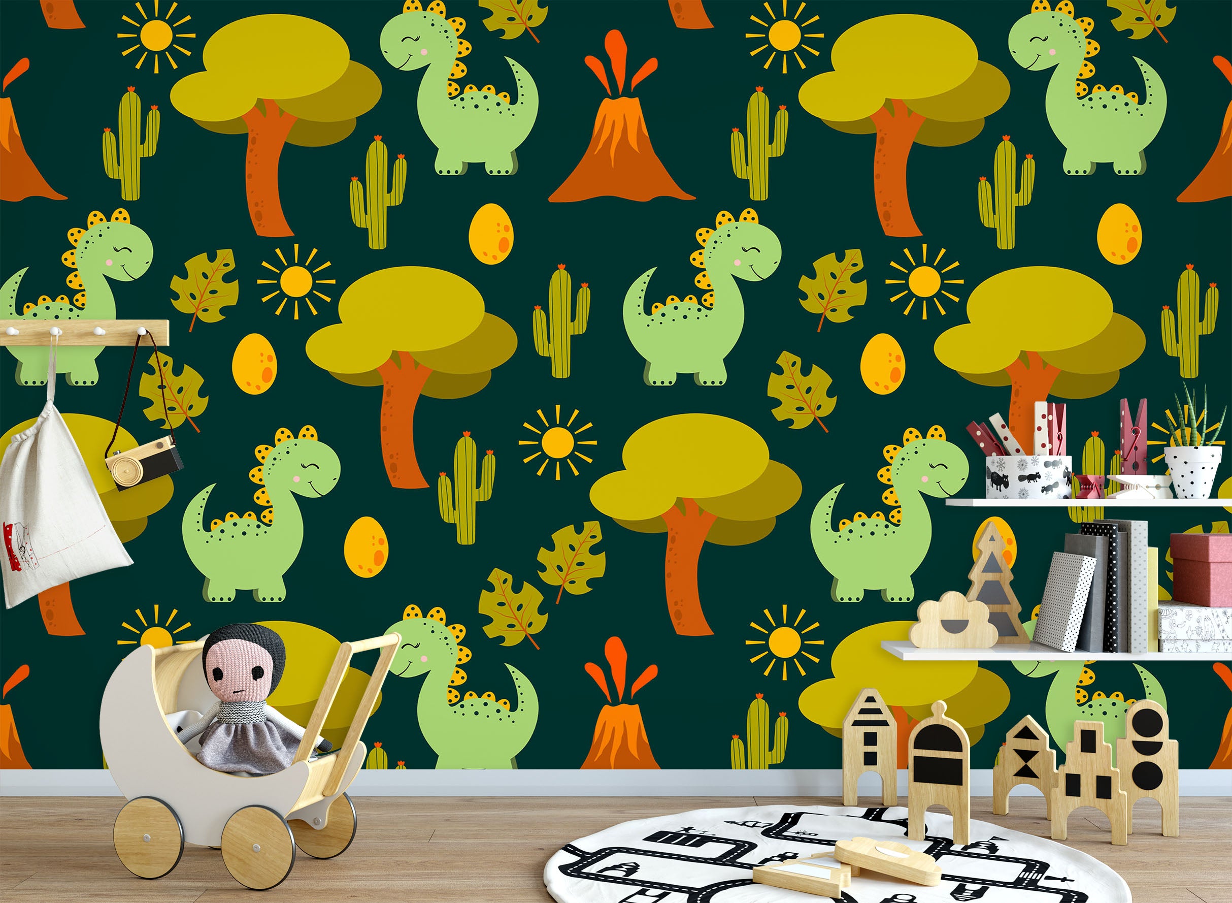 3D Tree Dinosaur Pattern 57064 Wall Murals