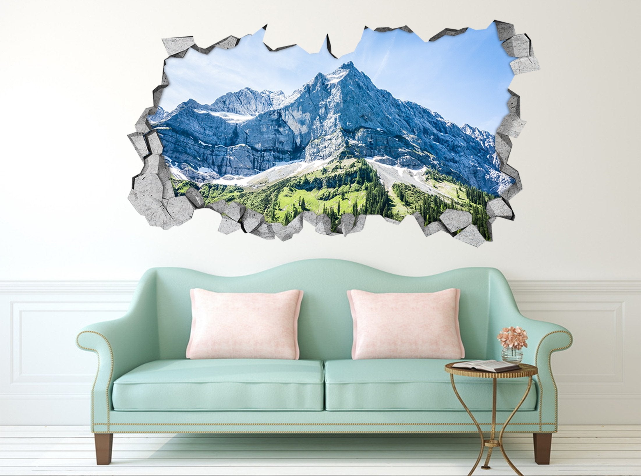 3D Stone Mountain Peak 309 Broken Wall Murals Wallpaper AJ Wallpaper 