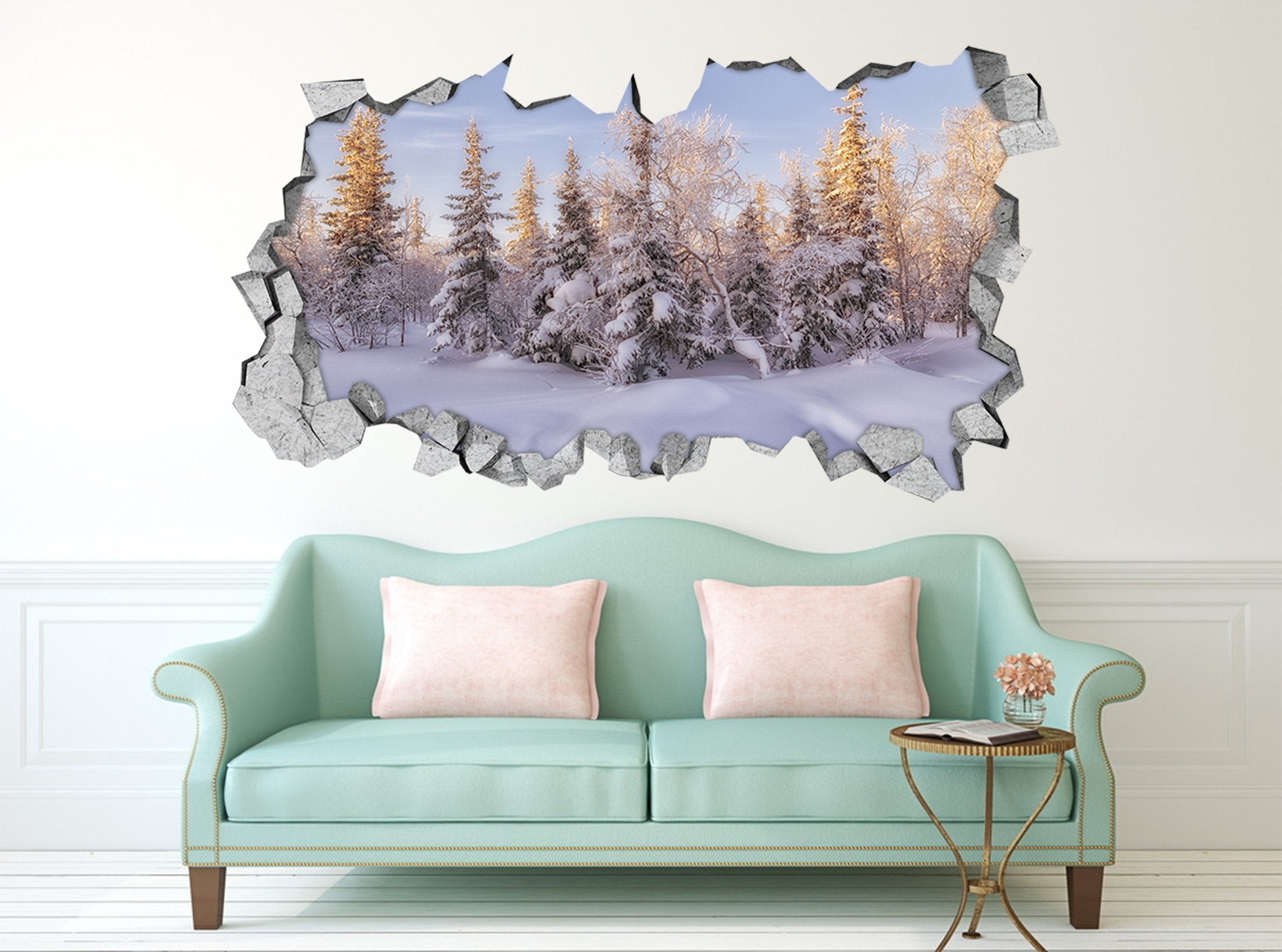 3D Snow Forest 172 Broken Wall Murals Wallpaper AJ Wallpaper 