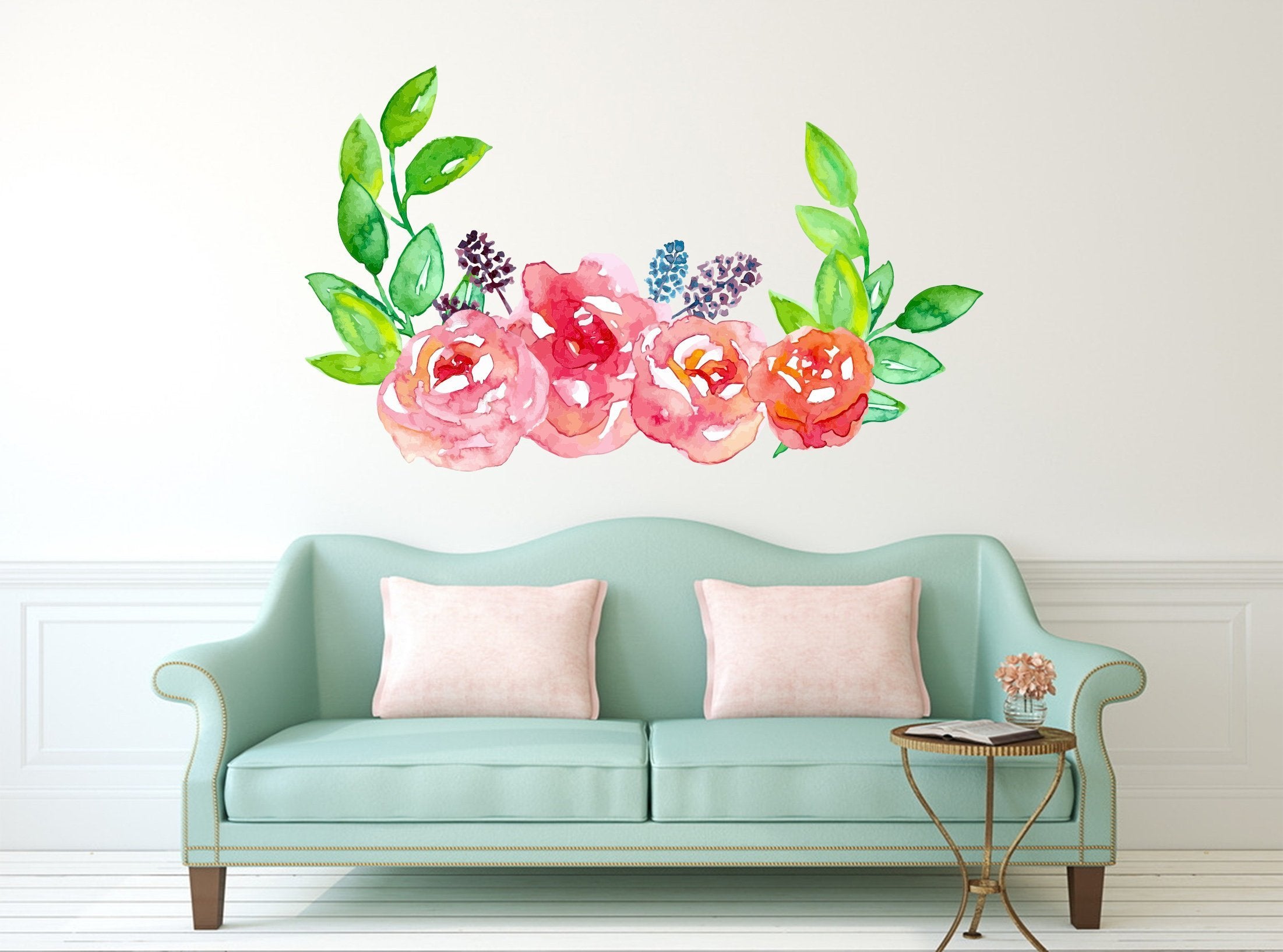 3D Ink Painted Green Leaves 198 Wall Stickers Wallpaper AJ Wallpaper 