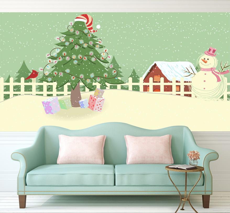 3D Snow Christmas Cap 094 Wallpaper AJ Wallpaper 