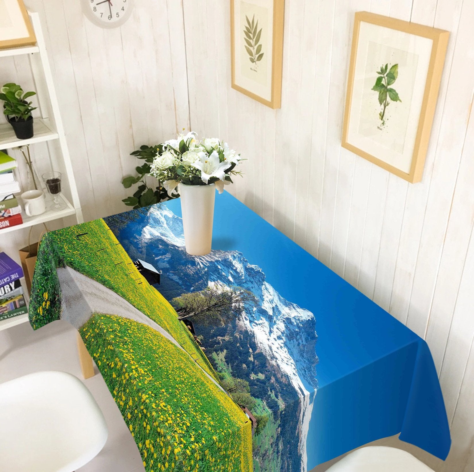 3D Alpine Ranch Flowers 296 Tablecloths Wallpaper AJ Wallpaper 