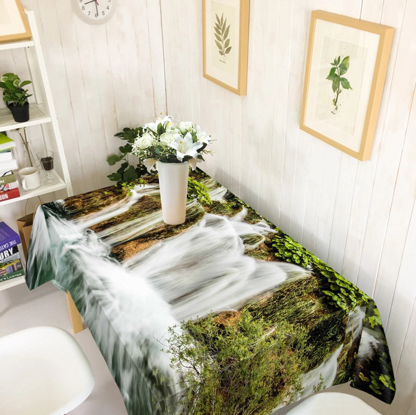 3D Waterfall Weeds 617 Tablecloths Wallpaper AJ Wallpaper 