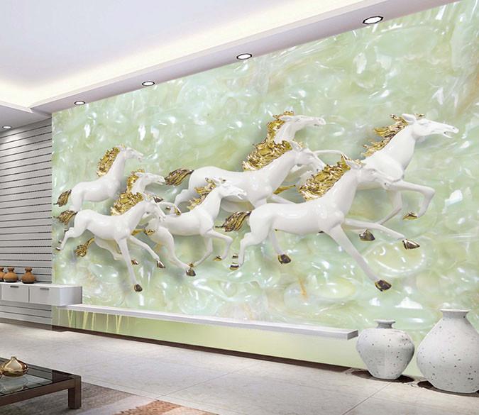 3D Galloping Jade Horse Wallpaper AJ Wallpaper 1 