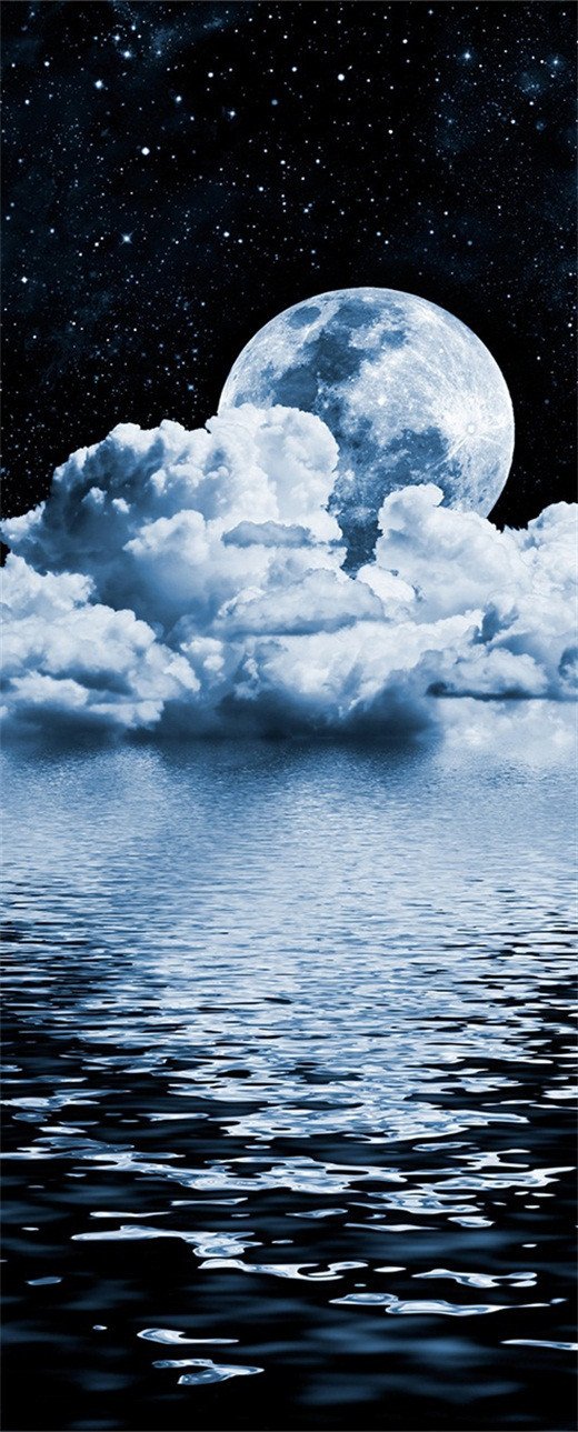 3D sea Cloud universe door mural Wallpaper AJ Wallpaper 