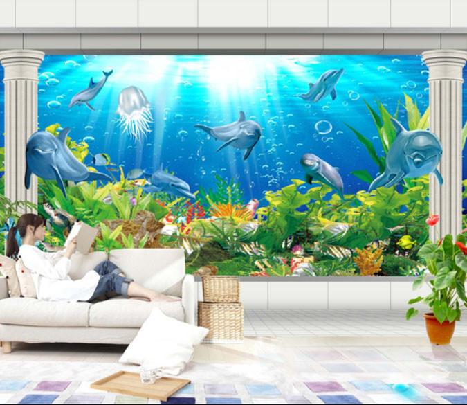 3D Marine Organisms Ocean Dolphin 1 Wallpaper AJ Wallpaper 1 