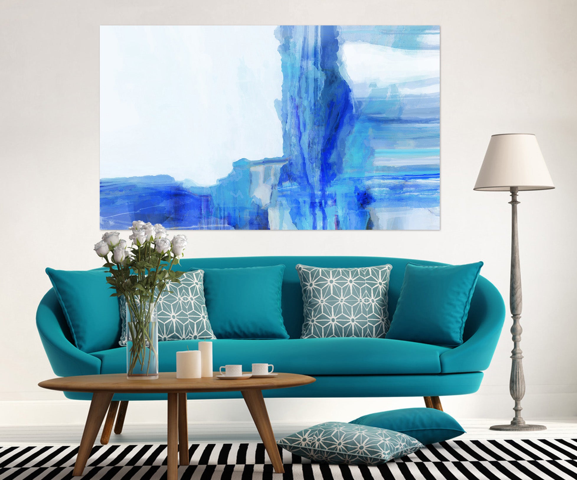 3D Blue Graffiti 023 Michael Tienhaara Wall Sticker