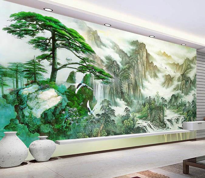 3D Cloud-kissing Peak Forest Wallpaper AJ Wallpaper 1 