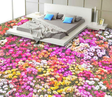 3D Flowers Everywhere Painting Floor Murals Wallpaper AJ Wallpapers 