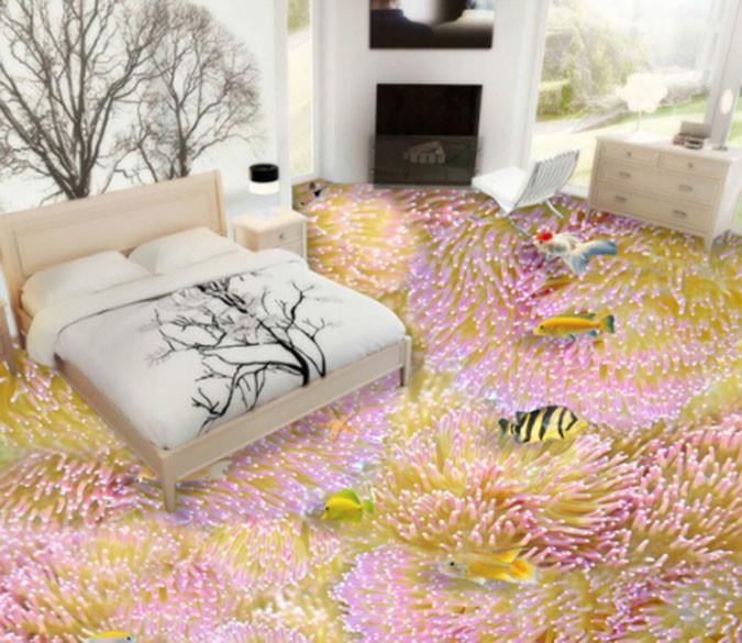 3D Marine Life Fish Floor Murals Wallpaper AJ Wallpapers 