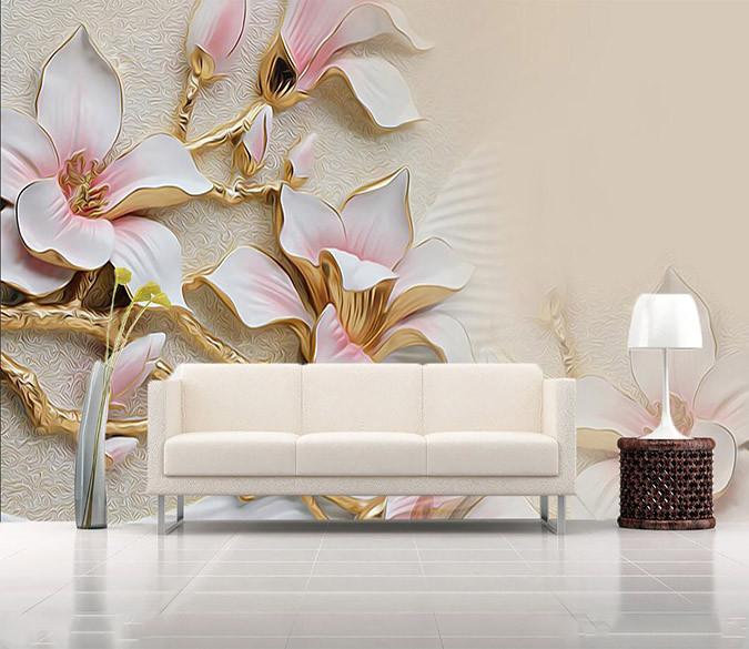 3D Flower floral carving Wallpaper AJ Wallpaper 1 