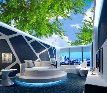 Lush Green Trees And Dove Blue Sky 2 Wallpaper AJ Wallpaper 1 