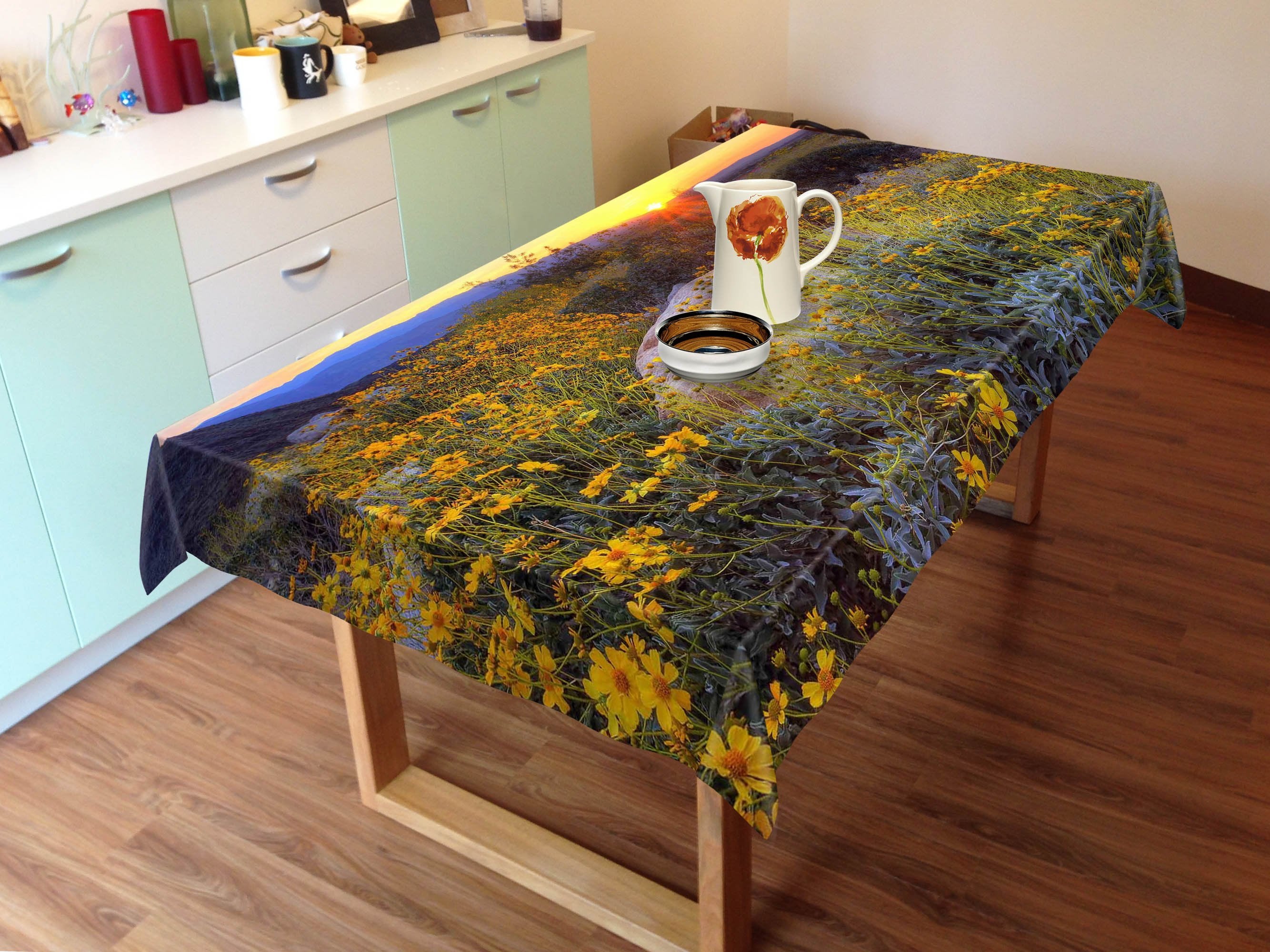 3D Mountain Flowers 508 Tablecloths Wallpaper AJ Wallpaper 