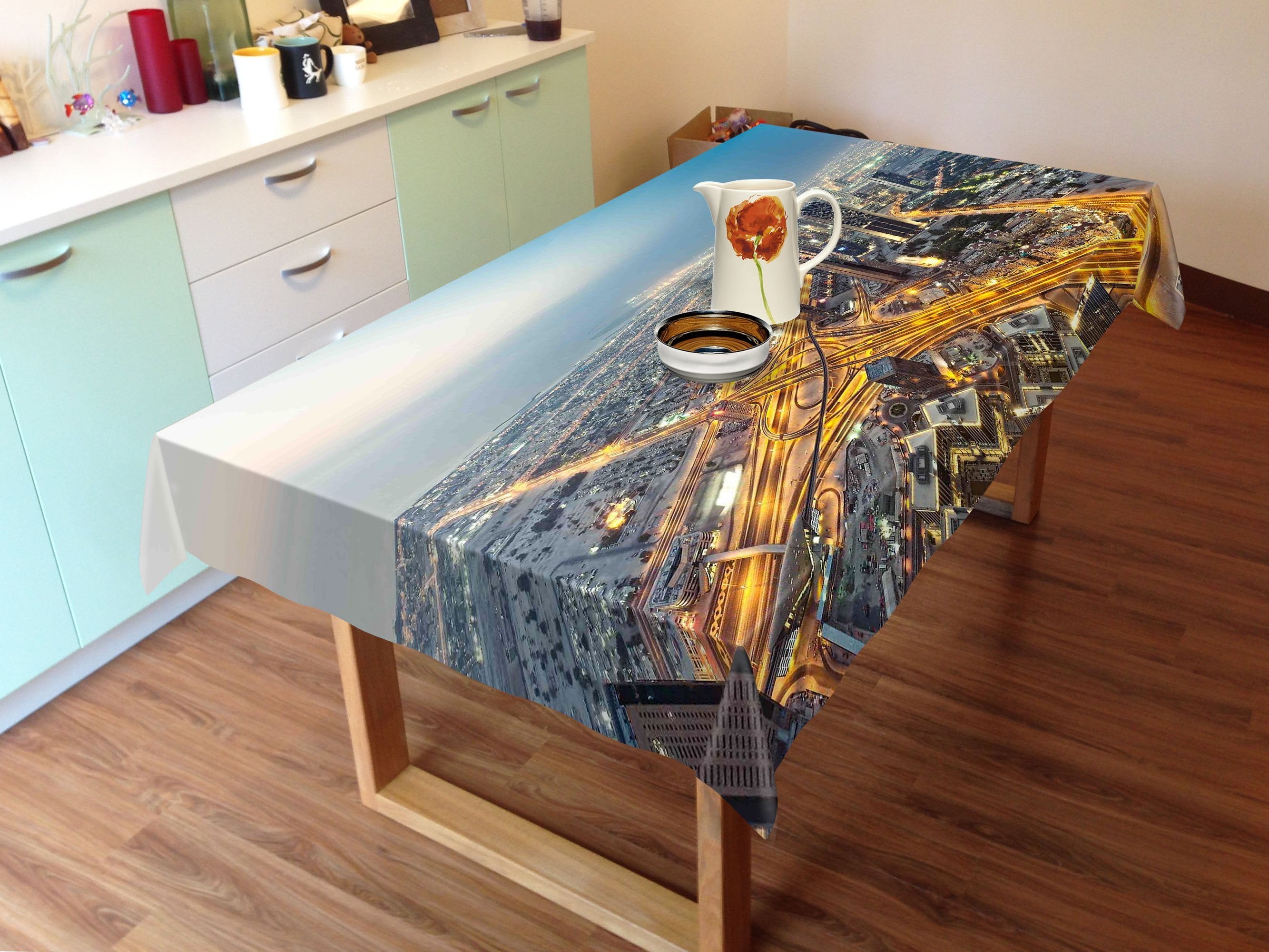 3D Bright City Night 425 Tablecloths Wallpaper AJ Wallpaper 