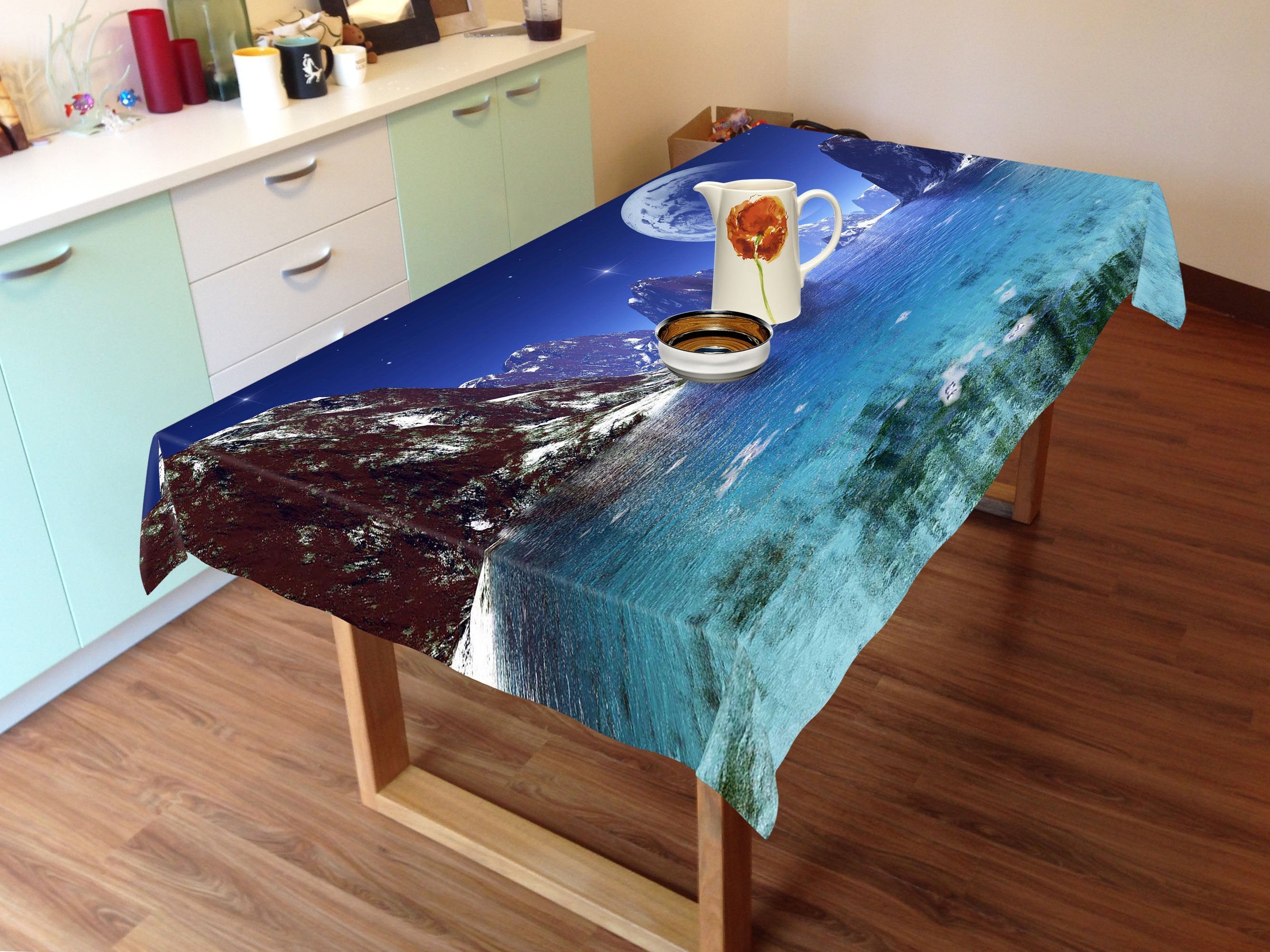 3D Lake Mountains 834 Tablecloths Wallpaper AJ Wallpaper 