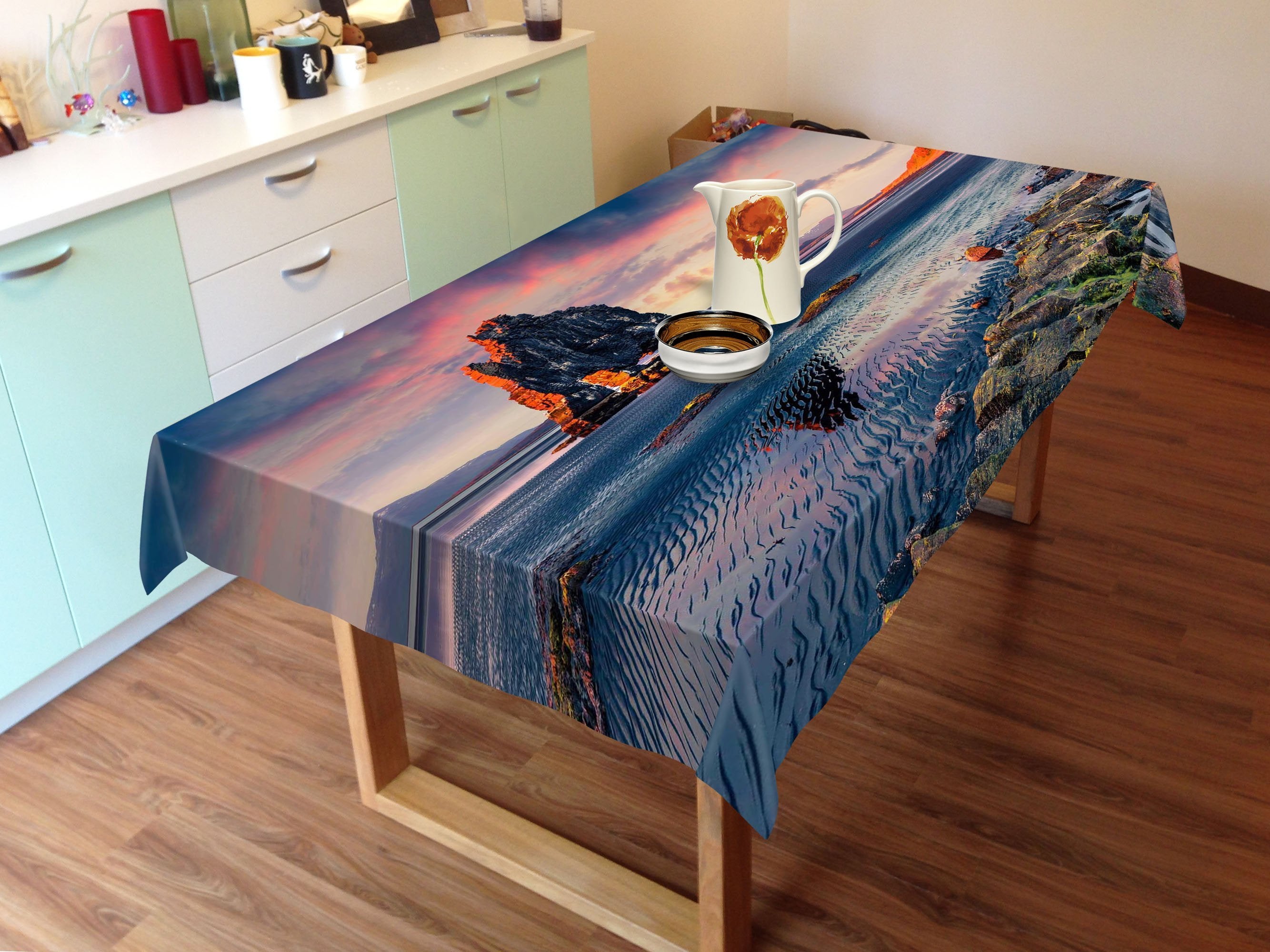 3D Lake Stone Mountain 619 Tablecloths Wallpaper AJ Wallpaper 