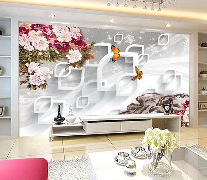 3D Butterfly flower bloom Wallpaper AJ Wallpaper 1 