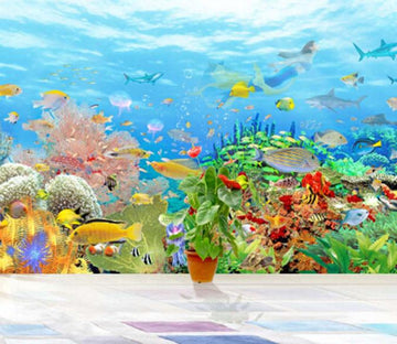 3D Submarine World Aquatic Plants Fish Wallpaper AJ Wallpaper 1 