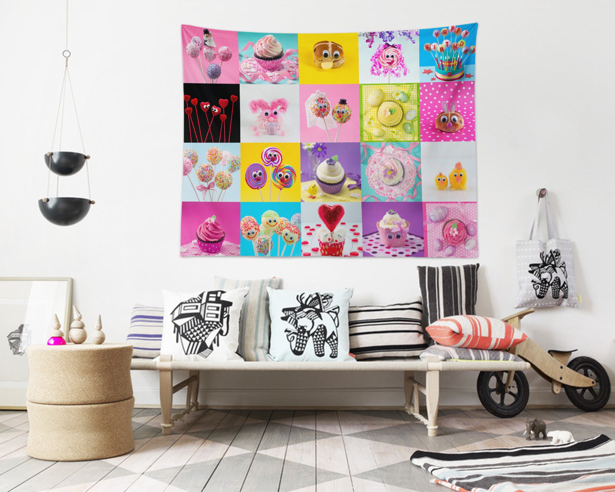 3D Colorful Cube Dessert 11667 Assaf Frank Tapestry Hanging Cloth Hang