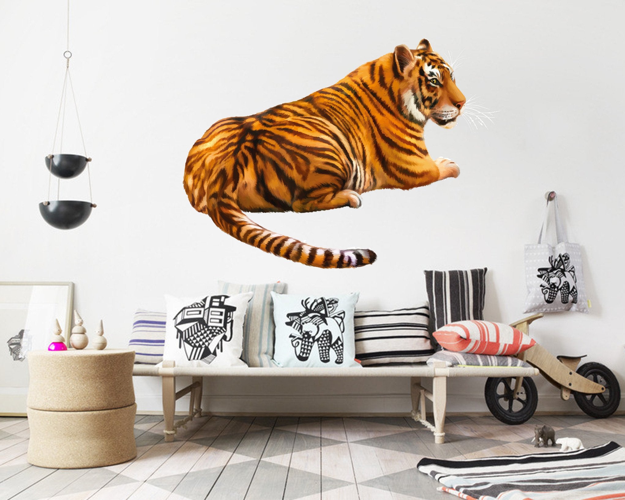 3D Tiger's Back 110 Animals Wall Stickers Wallpaper AJ Wallpaper 