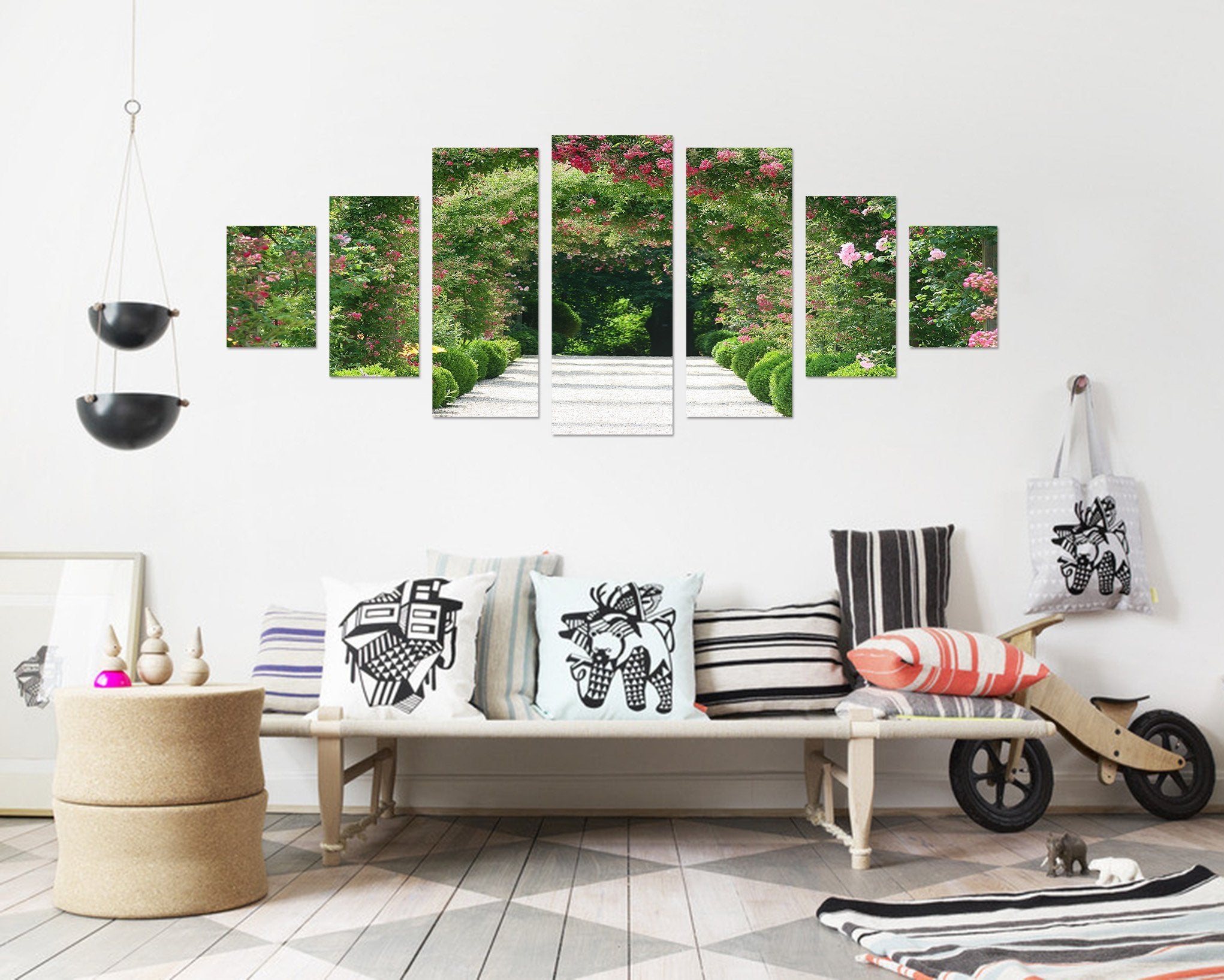 3D Flower Trail 002 Unframed Print Wallpaper Wallpaper AJ Wallpaper 